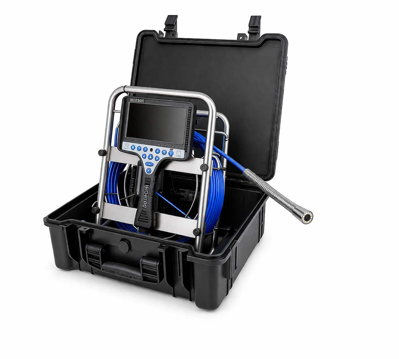 Kit de inspección de tuberías profesional Cámara de inspección de tuberías con cabezal autonivelante y cable de 30 metros