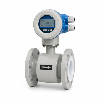 Caudalímetro electromagnético compacto para pulpa con display integrado en línea