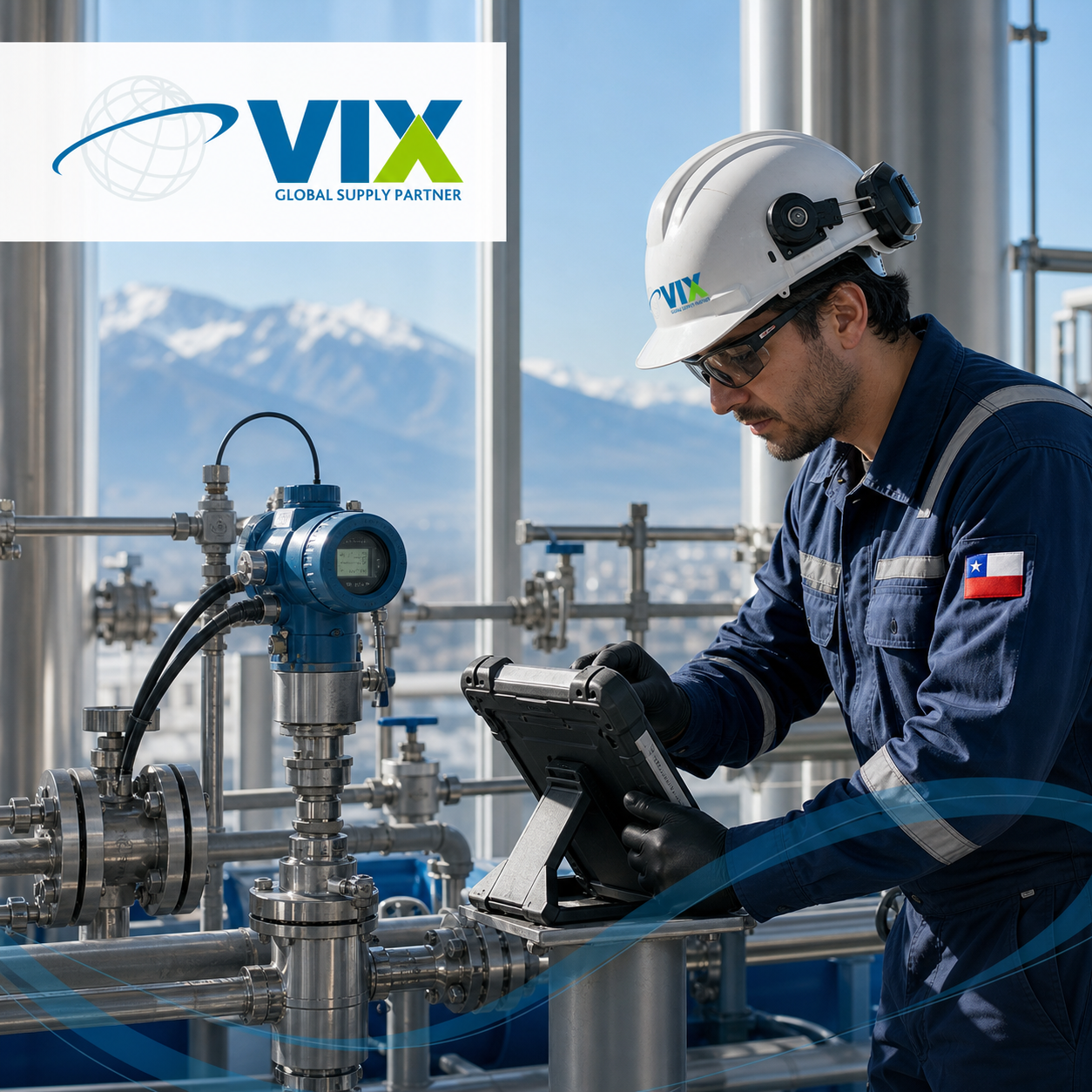 Técnico VIX realizando inspección y medición industrial
